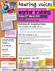 Hearing Voices Worker Training #Accepting Voices 27Mar2015
