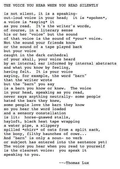 the voice you hear when you read silently